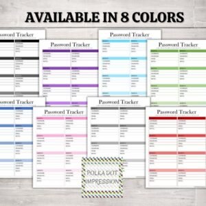 Password Tracker Printable