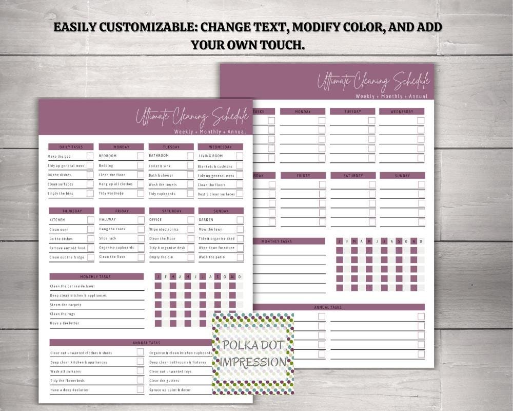 Ultimate Cleaning Schedule Printable - Image 2