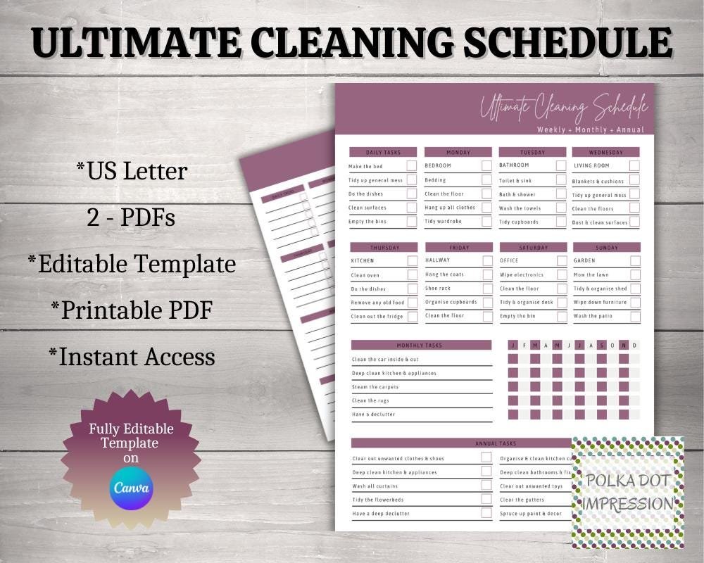 Ultimate Cleaning Schedule Printable - Image 3