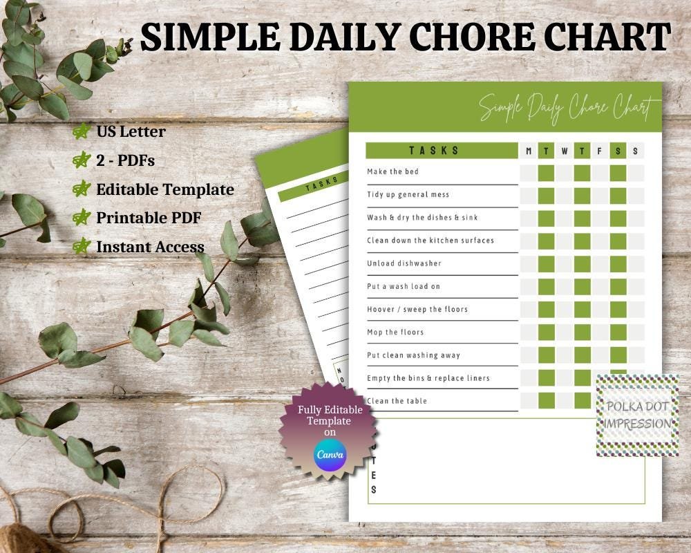 Simply Daily Chore Chart