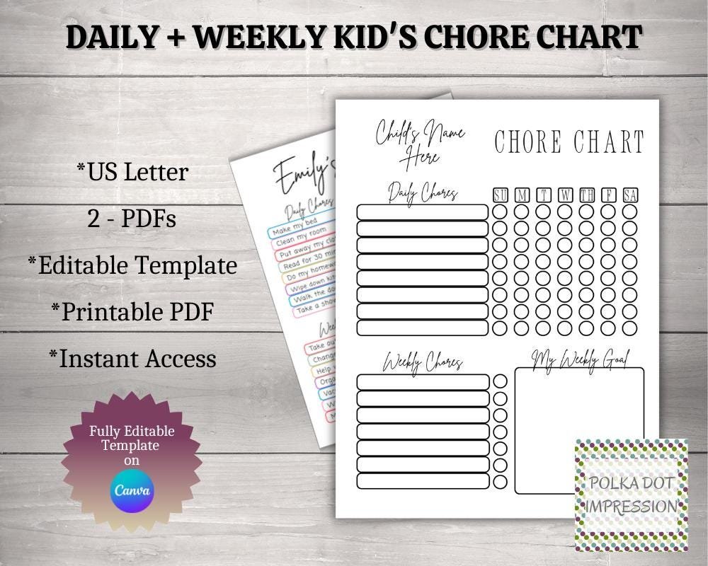 Kids Chore Chart Printable - Image 2